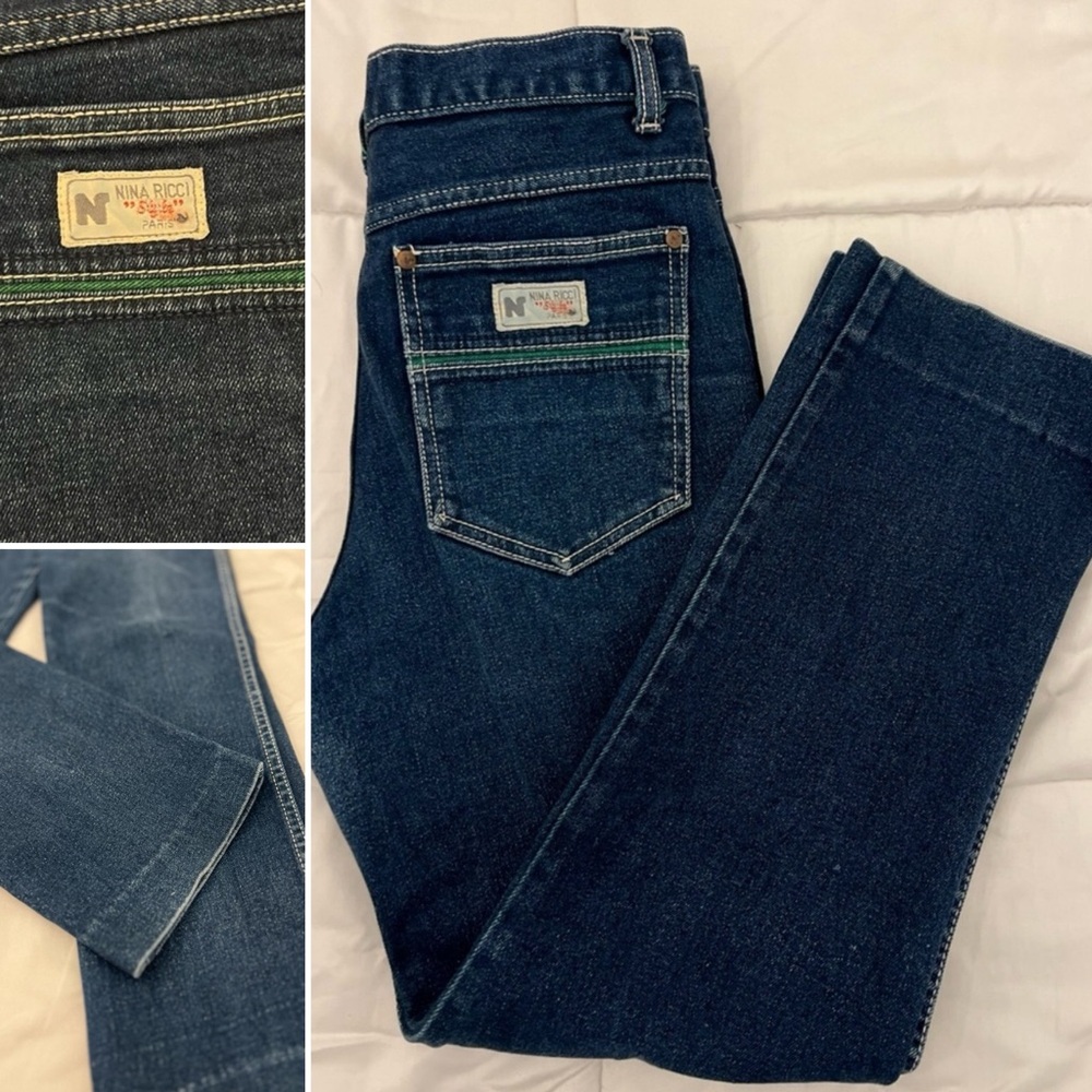 Nina Ricci Paris Vintage High Waist Straight Leg Cropped Jeans Women’s 27